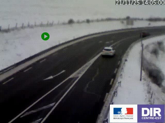 <h2>Webcam sur le col Pin Bouchain, vue orientée vers Roanne, en provenance de Lyon sur la nationale 7 (N7)</h2>