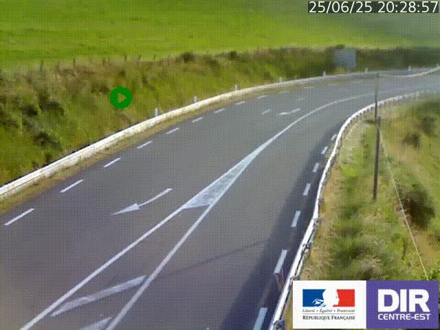 <h2>Webcam sur le col Pin Bouchain, vue orientée vers Roanne, en provenance de Lyon sur la nationale 7 (N7)</h2>