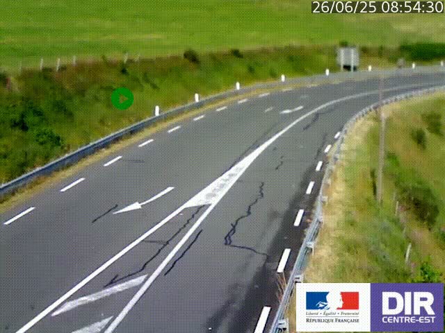 <h2>Webcam sur le col Pin Bouchain, vue orientée vers Roanne, en provenance de Lyon sur la nationale 7 (N7)</h2>