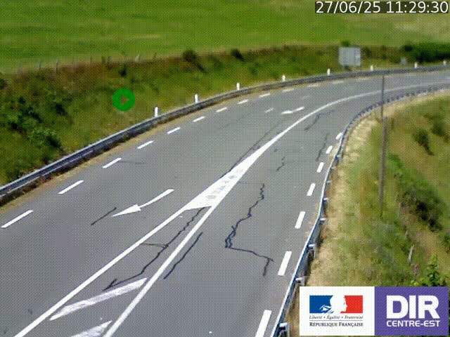 <h2>Webcam sur le col Pin Bouchain, vue orientée vers Roanne, en provenance de Lyon sur la nationale 7 (N7)</h2>