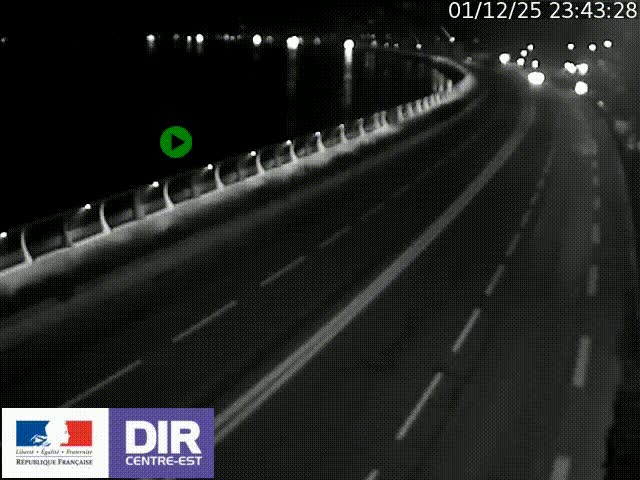 Webcam sur le quai Parjot à Vienne, aux Portes de Lyon, sur la Nationale 7, à la jonction avec le boulevard du Rhône-nord (D1407), caméra orientée vers Lyon