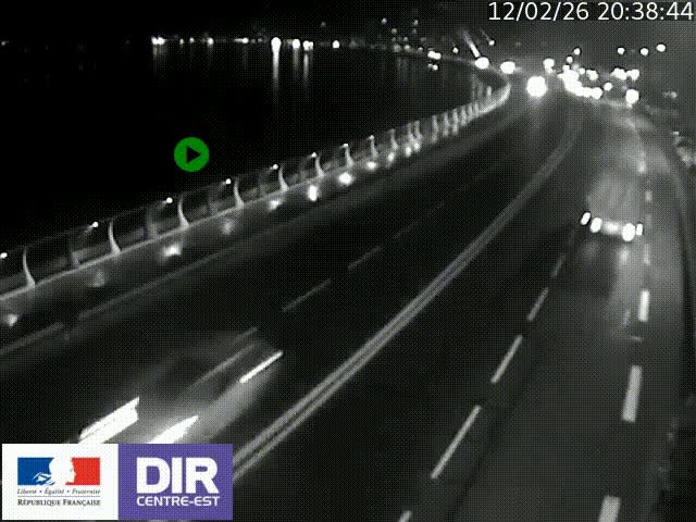 <h2>Webcam sur le quai Parjot à Vienne, aux Portes de Lyon, sur la Nationale 7, à la jonction avec le boulevard du Rhône-nord (D1407), caméra orientée vers Lyon</h2>