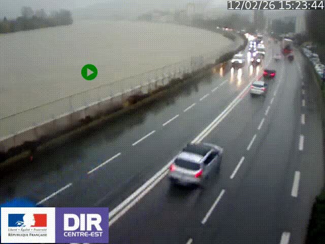 <h2>Webcam sur le quai Parjot à Vienne, aux Portes de Lyon, sur la Nationale 7, à la jonction avec le boulevard du Rhône-nord (D1407), caméra orientée vers Lyon</h2>