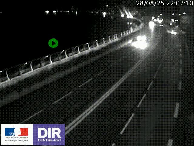 <h2>Webcam sur le quai Parjot à Vienne, aux Portes de Lyon, sur la Nationale 7, à la jonction avec le boulevard du Rhône-nord (D1407), caméra orientée vers Lyon</h2>