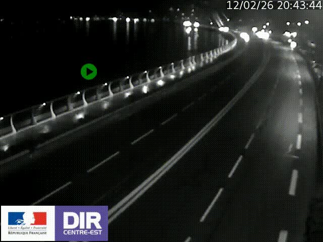 <h2>Webcam sur le quai Parjot à Vienne, aux Portes de Lyon, sur la Nationale 7, à la jonction avec le boulevard du Rhône-nord (D1407), caméra orientée vers Lyon</h2>