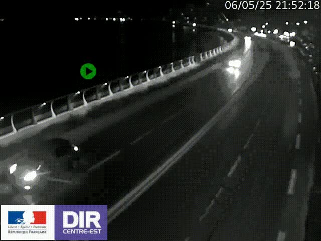 Webcam sur le quai Parjot à Vienne, aux Portes de Lyon, sur la Nationale 7, à la jonction avec le boulevard du Rhône-nord (D1407), caméra orientée vers Lyon