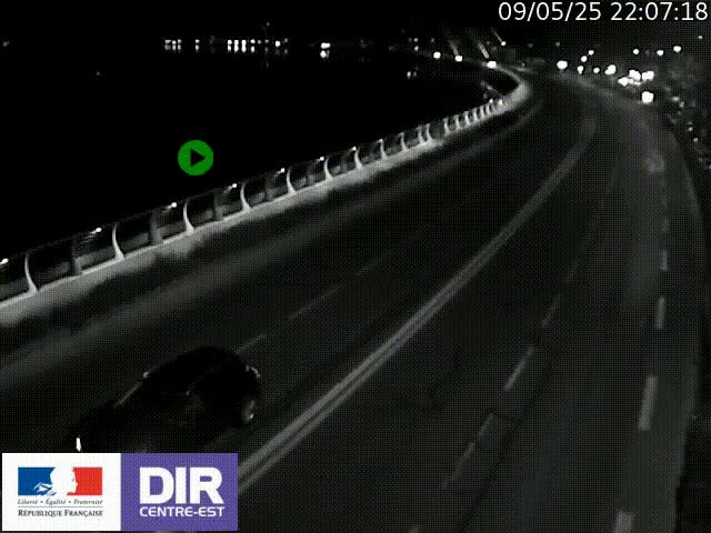 Webcam sur le quai Parjot à Vienne, aux Portes de Lyon, sur la Nationale 7, à la jonction avec le boulevard du Rhône-nord (D1407), caméra orientée vers Lyon
