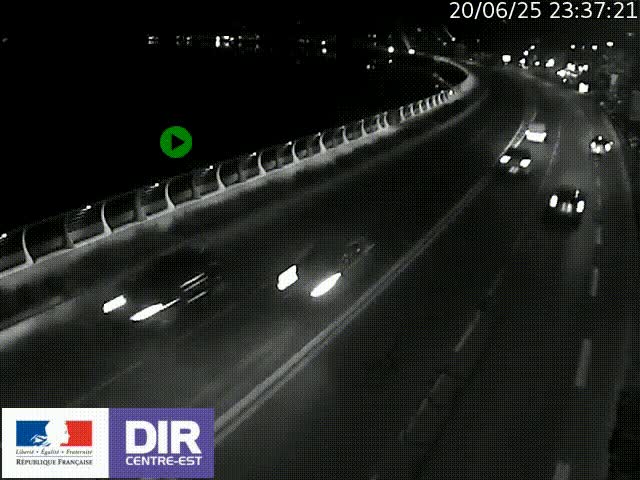 Webcam sur le quai Parjot à Vienne, aux Portes de Lyon, sur la Nationale 7, à la jonction avec le boulevard du Rhône-nord (D1407), caméra orientée vers Lyon