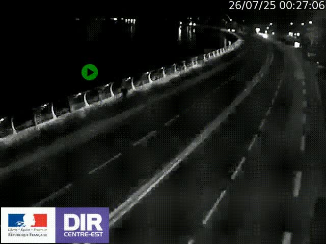 Webcam sur le quai Parjot à Vienne, aux Portes de Lyon, sur la Nationale 7, à la jonction avec le boulevard du Rhône-nord (D1407), caméra orientée vers Lyon