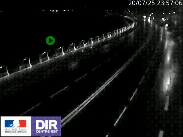 Webcam sur le quai Parjot à Vienne, aux Portes de Lyon, sur la Nationale 7, à la jonction avec le boulevard du Rhône-nord (D1407), caméra orientée vers Lyon