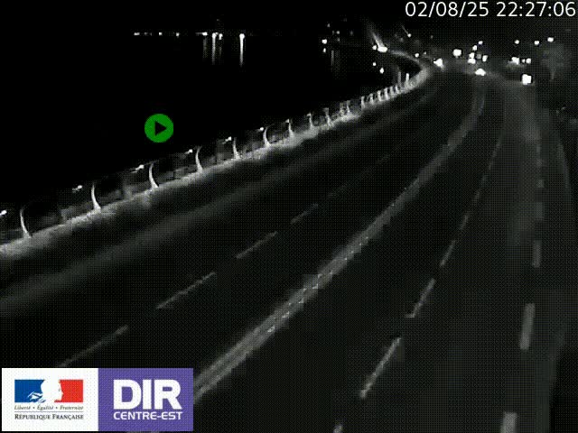 Webcam sur le quai Parjot à Vienne, aux Portes de Lyon, sur la Nationale 7, à la jonction avec le boulevard du Rhône-nord (D1407), caméra orientée vers Lyon