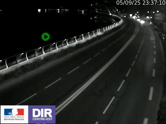 Webcam sur le quai Parjot à Vienne, aux Portes de Lyon, sur la Nationale 7, à la jonction avec le boulevard du Rhône-nord (D1407), caméra orientée vers Lyon
