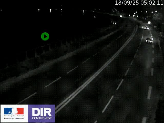 Webcam sur le quai Parjot à Vienne, aux Portes de Lyon, sur la Nationale 7, à la jonction avec le boulevard du Rhône-nord (D1407), caméra orientée vers Lyon