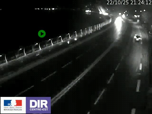 Webcam sur le quai Parjot à Vienne, aux Portes de Lyon, sur la Nationale 7, à la jonction avec le boulevard du Rhône-nord (D1407), caméra orientée vers Lyon