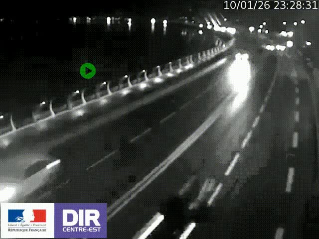 Webcam sur le quai Parjot à Vienne, aux Portes de Lyon, sur la Nationale 7, à la jonction avec le boulevard du Rhône-nord (D1407), caméra orientée vers Lyon