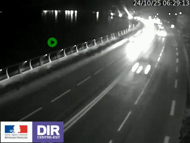 Webcam sur le quai Parjot à Vienne, aux Portes de Lyon, sur la Nationale 7, à la jonction avec le boulevard du Rhône-nord (D1407), caméra orientée vers Lyon