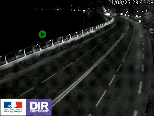 Webcam sur le quai Parjot à Vienne, aux Portes de Lyon, sur la Nationale 7, à la jonction avec le boulevard du Rhône-nord (D1407), caméra orientée vers Lyon