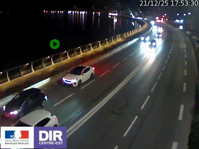 <h2>Webcam sur le quai Parjot à Vienne, aux Portes de Lyon, sur la Nationale 7, à la jonction avec le boulevard du Rhône-nord (D1407), caméra orientée vers Lyon</h2>