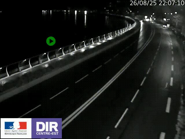 <h2>Webcam sur le quai Parjot à Vienne, aux Portes de Lyon, sur la Nationale 7, à la jonction avec le boulevard du Rhône-nord (D1407), caméra orientée vers Lyon</h2>