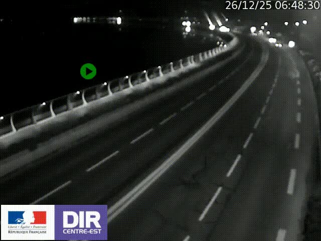 Webcam sur le quai Parjot à Vienne, aux Portes de Lyon, sur la Nationale 7, à la jonction avec le boulevard du Rhône-nord (D1407), caméra orientée vers Lyon