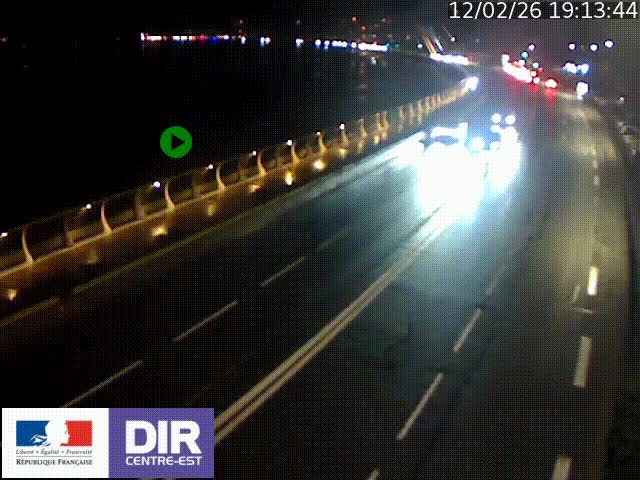 <h2>Webcam sur le quai Parjot à Vienne, aux Portes de Lyon, sur la Nationale 7, à la jonction avec le boulevard du Rhône-nord (D1407), caméra orientée vers Lyon</h2>