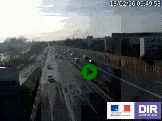 <h2>Webcam trafic au bout de l'A42, à la jonction avec le Boulevard Périphérique Nord de Lyon (D383) à Villeurbanne. Vue orientée vers Marseille</h2>