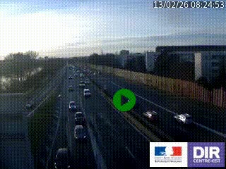 <h2>Webcam trafic au bout de l'A42, à la jonction avec le Boulevard Périphérique Nord de Lyon (D383) à Villeurbanne. Vue orientée vers Marseille</h2>