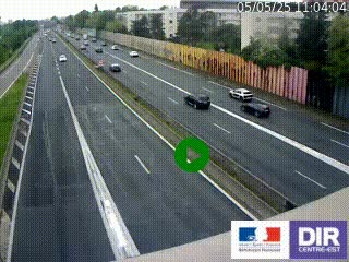 <h2>Webcam trafic au bout de l'A42, à la jonction avec le Boulevard Périphérique Nord de Lyon (D383) à Villeurbanne. Vue orientée vers Marseille</h2>