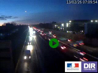 <h2>Webcam trafic au bout de l'A42, à la jonction avec le Boulevard Périphérique Nord de Lyon (D383) à Villeurbanne. Vue orientée vers Marseille</h2>