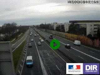 <h2>Webcam trafic au bout de l'A42, à la jonction avec le Boulevard Périphérique Nord de Lyon (D383) à Villeurbanne. Vue orientée vers Marseille</h2>