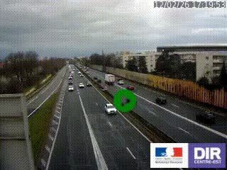 <h2>Webcam trafic au bout de l'A42, à la jonction avec le Boulevard Périphérique Nord de Lyon (D383) à Villeurbanne. Vue orientée vers Marseille</h2>
