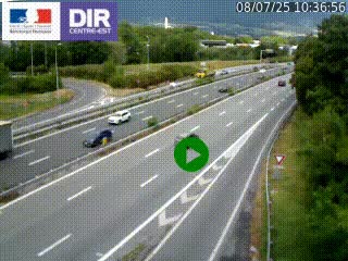 Webcam sur la Nationale 201 à hauteur de la sortie Chambéry-Nord, avant à la jonction entre l'A41 et l'A43, en direction de Lyon