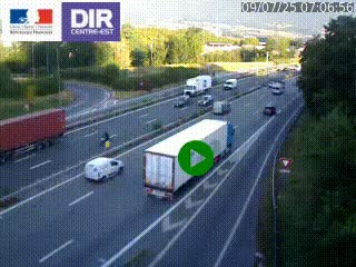 Webcam sur la Nationale 201 à hauteur de la sortie Chambéry-Nord, avant à la jonction entre l'A41 et l'A43, en direction de Lyon