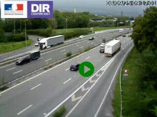 Webcam sur la Nationale 201 à hauteur de la sortie Chambéry-Nord, avant à la jonction entre l'A41 et l'A43, en direction de Lyon
