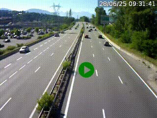 Caméra routière à hauteur des centres commerciaux et de la sortie 14 en direction d'Albertville