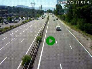 Caméra routière à hauteur des centres commerciaux et de la sortie 14 en direction d'Albertville