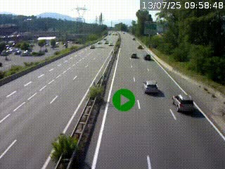 Caméra routière à hauteur des centres commerciaux et de la sortie 14 en direction d'Albertville