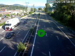 Caméra routière à hauteur des centres commerciaux et de la sortie 14 en direction d'Albertville