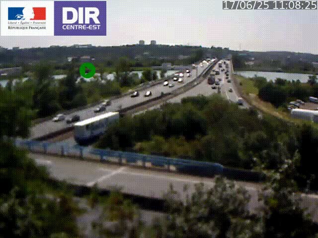Caméra de circulation sur A7 à la jonction avec l'A450 à Pierre-Bénite en direction de Marseille