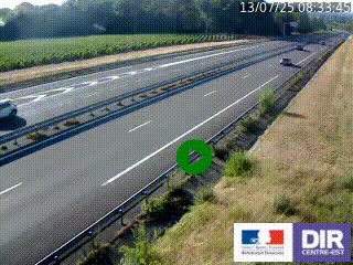 Webcam autoroute sur l'A77 à hauteur de Pouilly-sur-Loire en direction de Nevers