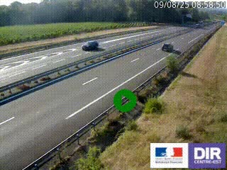 Webcam autoroute sur l'A77 à hauteur de Pouilly-sur-Loire en direction de Nevers