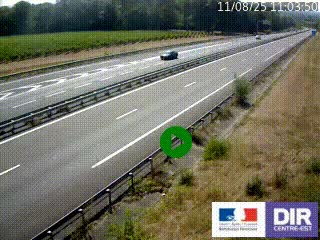 Webcam autoroute sur l'A77 à hauteur de Pouilly-sur-Loire en direction de Nevers