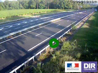 Webcam autoroute sur l'A77 à hauteur de Pouilly-sur-Loire en direction de Nevers