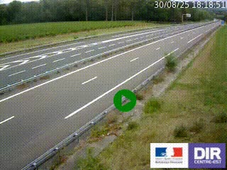 Webcam autoroute sur l'A77 à hauteur de Pouilly-sur-Loire en direction de Nevers