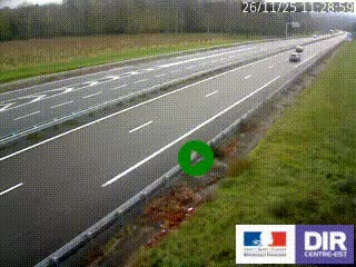 <h2>Webcam autoroute sur l'A77 à hauteur de Pouilly-sur-Loire en direction de Nevers</h2>