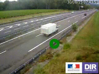 <h2>Webcam autoroute sur l'A77 à hauteur de Pouilly-sur-Loire en direction de Nevers</h2>