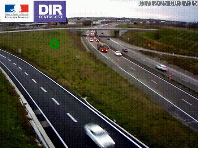Webcam sur le contournement de Valence, sur la Nationale 7, caméra orientée vers Lyon