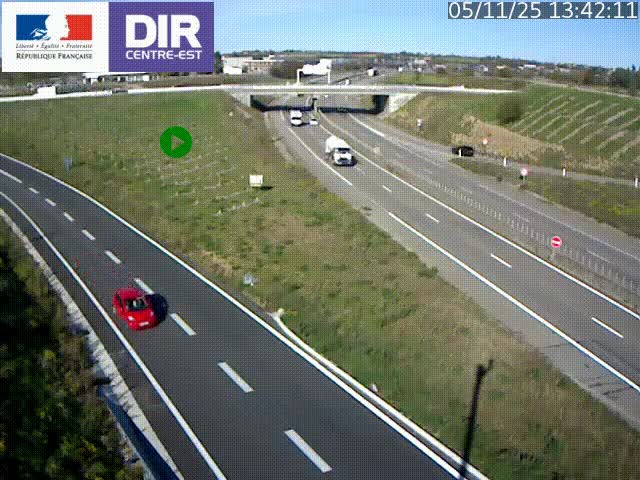 Webcam sur le contournement de Valence, sur la Nationale 7, caméra orientée vers Lyon