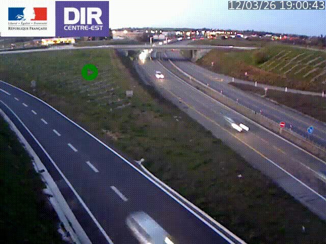 Webcam sur le contournement de Valence, sur la Nationale 7, caméra orientée vers Lyon