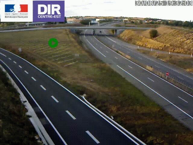 Webcam sur le contournement de Valence, sur la Nationale 7, caméra orientée vers Lyon
